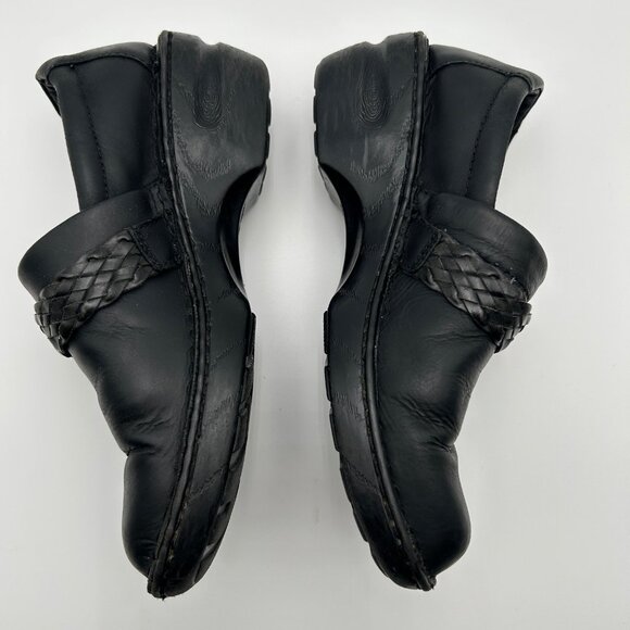 BOC Born Concept Black Leather Clog Comfort Slip On Shoes 9.5M Rounded Toe - Picture 2 of 10